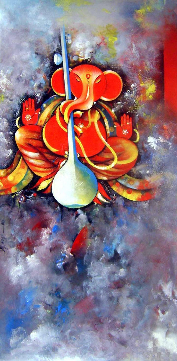 Ganesha Siddhidata Painting by M Singh | ArtZolo.com