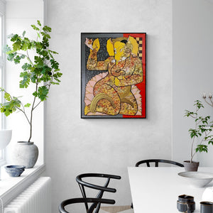 In-situ view of Ramesh Gorjala's 'Ganesha ( Vighnaharta )' painting in a room