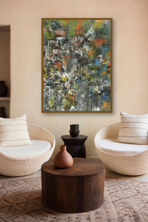Ganga (Evolving Terrain) by artist M Singh displayed in a Minimalist gallery