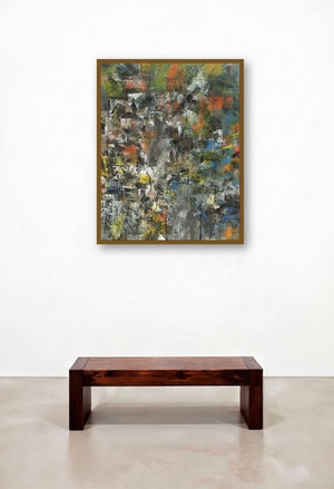 Ganga (Evolving Terrain) by artist M Singh displayed in a Contemporary Library