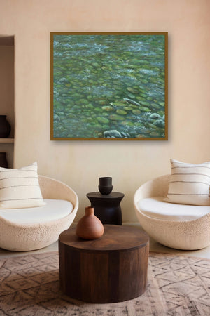 Ganga Clear Waters by artist Manjula Dubey displayed in a Indian Art gallery