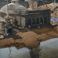 Ganga Ghat' religious watercolor painting by artist Ajit Raut, 30x24 inch, on paper