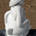 Religious sculpture titled 'Ganpati 1', 22x15x13 inches, by artist Lallan Singh on White Marble