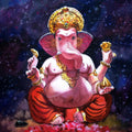 Religious watercolor painting titled 'Ganpati', 14x19 inches, by artist Mayur Heganekar on Paper