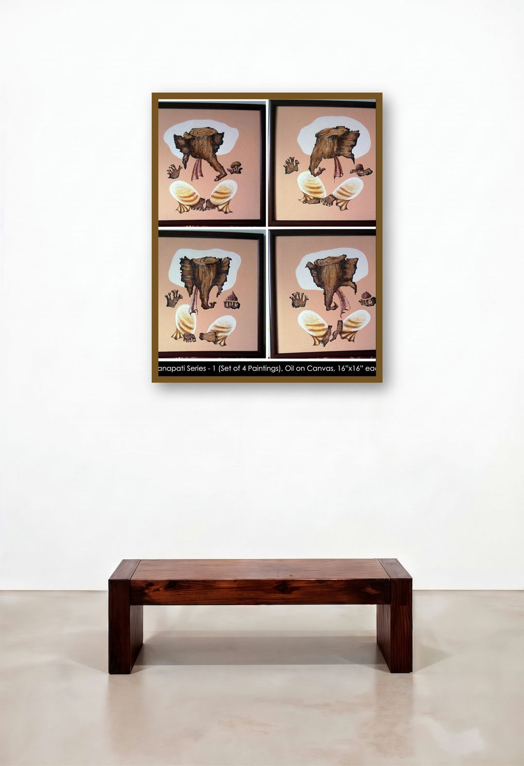 Ganpati Series 1 by artist Mrs Sushama Gode displayed in a Industrial Penthouse