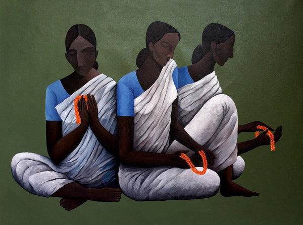Garland Makers Of Madurai painting by Ranjith Raghupathy