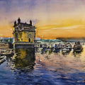 'Gateway Of India Mumbai' cityscape watercolor painting by artist Lasya Upadhyaya, 17x22 inch, on paper