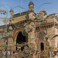 Cityscape oil painting titled 'Gateway Of India Reflection', 57x60 inches, by artist Tauseef Khan on Canvas