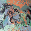 Gathered Repression' contemporary mixed-media painting by artist Rasana Bhardwaj, 36x48 inch, on canvas