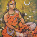 Gauri Vinayak' religious acrylic painting by artist Manisha Srivastava, 36x36 inch, on canvas