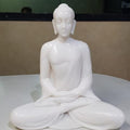 Religious sculpture titled 'Gautama Buddha 3', 9x7x5 inches, by artist Bhagwan Rampure on Polystone, Marble