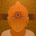 Religious acrylic painting titled 'Gautama Buddha', 24x24 inches, by artist Bhiva Punekar on Canvas