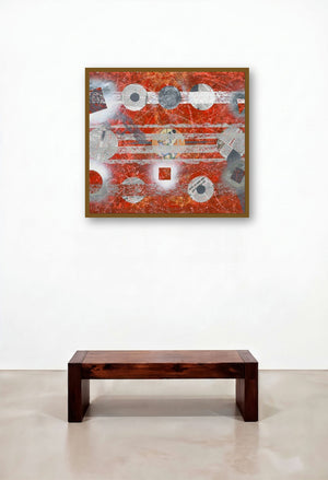 Gavlax (Abstract Composition with Geometric Shapes) by artist Sumit Mehndiratta displayed in a Elegant Home Office