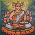 Gayatree' religious acrylic painting by artist Manisha Srivastava, 36x36 inch, on canvas