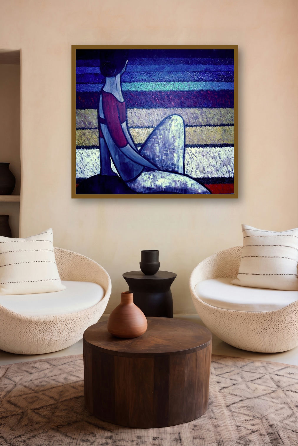Gazing At Tulips In The Night by artist Suruchi Jamkar displayed in a Curated gallery