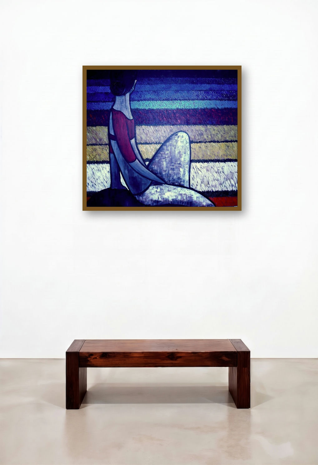 Gazing At Tulips In The Night by artist Suruchi Jamkar displayed in a Scandinavian Hotel Suite