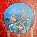 Gazing Into The Deep' animals acrylic painting by artist Anumitra Basu Mandal, 24x24 inch, on canvas