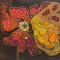 The Gentle Visitor' nature mixed-media painting by artist Yogesh Powale, 10x10 inch, on paper