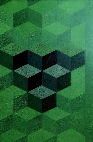 Geometric Patterns (Emergence) by Ns Art, Original Acrylic Abstract Painting on Canvas, Medium Vertical Wall Art