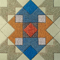 Geometrical View' abstract acrylic painting by artist Sandesh Khule, 36x36 inch, on canvas