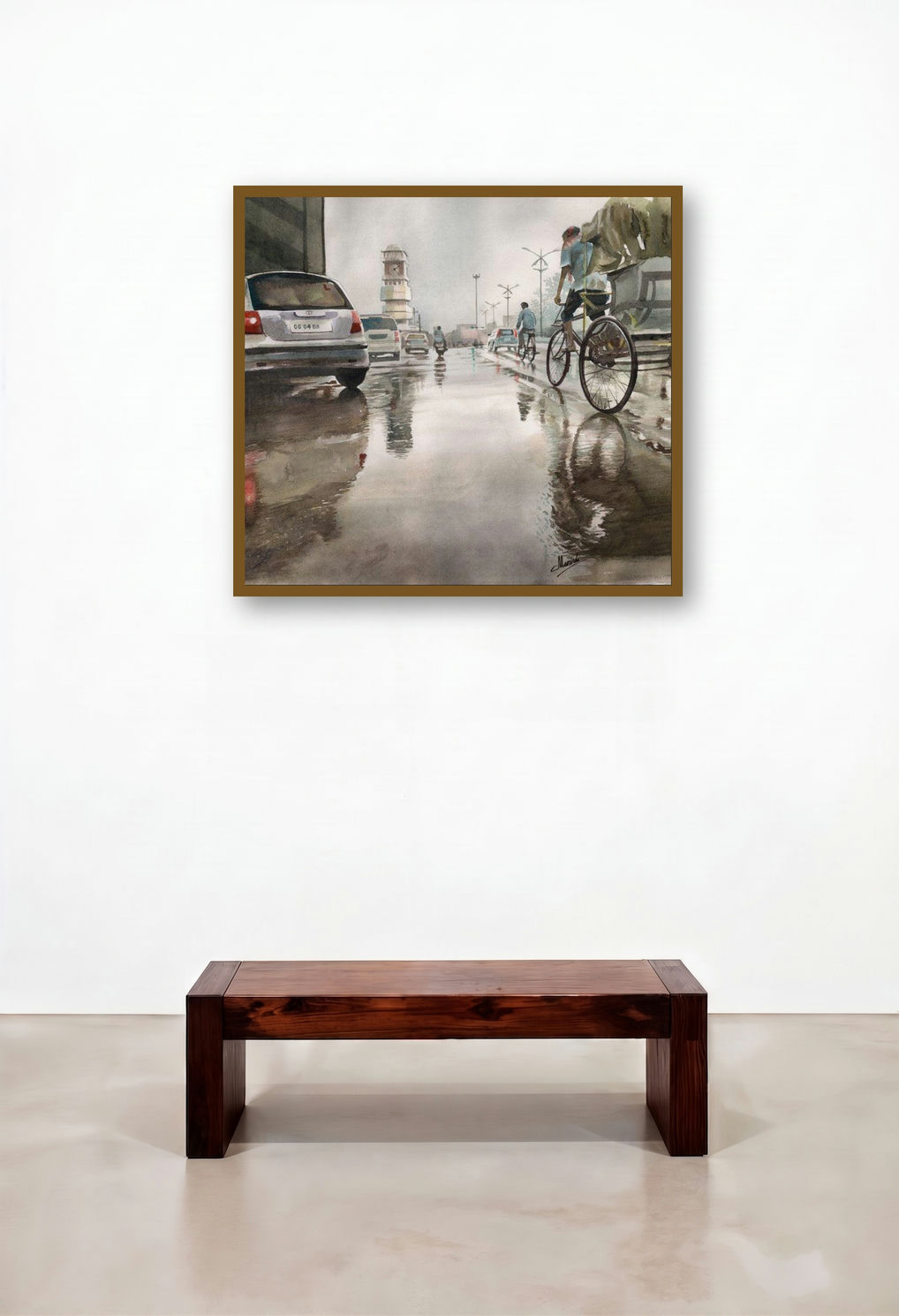 Ghari Chowk 60 (Jodhpurs Rhythmic Heart) by artist Manish Sharma displayed in a Urban Loft Library