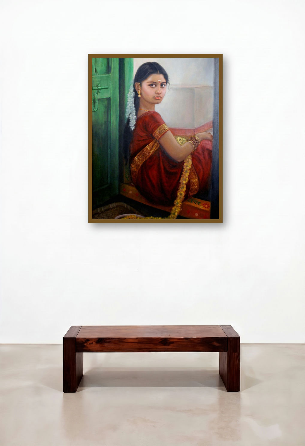 Girl by artist Door (Uplifting Devotion) by artist Vishalandra Dakur displayed in a Designer Penthouse