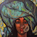 Portrait acrylic painting titled 'Girl In A Turban 1', 20x20 inches, by artist Suruchi Jamkar on Canvas