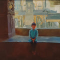 Religious acrylic painting titled 'Girl Sitting In The Kailas Temple', 36x48 inches, by artist Sheetal Bawkar on Canvas