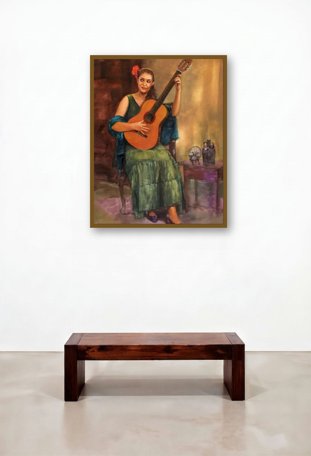 Girl With The Guitar Large