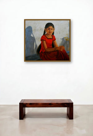 Girl With Two Braids (Triumphant Dance) by artist Vishalandra Dakur displayed in a Modern Penthouse