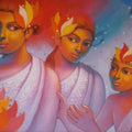 Figurative acrylic painting titled 'Girls 1', 20x32 inches, by artist Avinash Deshmukh on Canvas