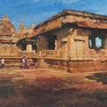 Religious acrylic painting titled 'Glorious Pattadkal', 12x18 inches, by artist Ajay Sangve on Canvas