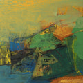 Glow Of Green 2' abstract acrylic painting by artist Siddhesh Rane, 24x24 inch, on canvas