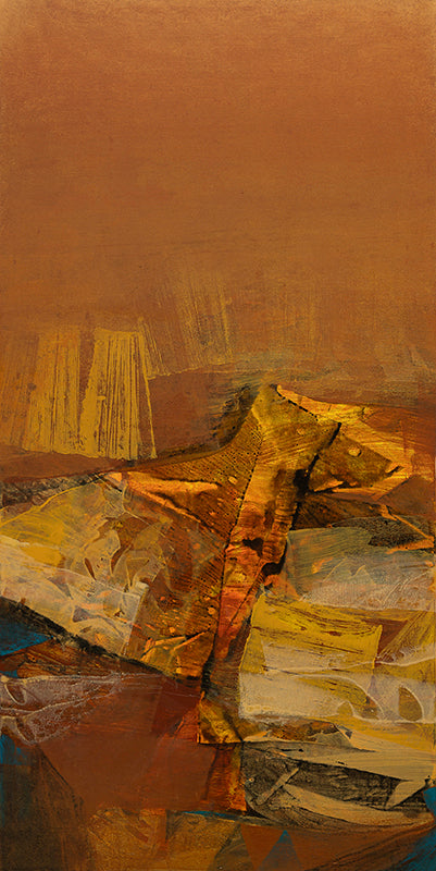 Glow Resonance 3' abstract acrylic painting by artist Siddhesh Rane, 48x24 inch, on canvas