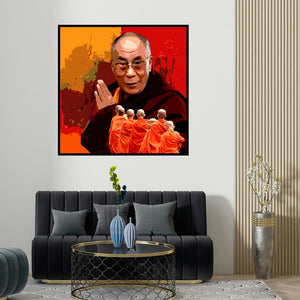 Umakant Tawde's 'Gnosis 3' painting visualized above a sofa in a contemporary room.