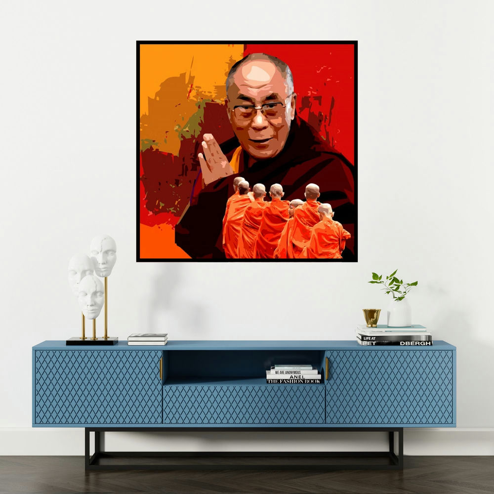 'Gnosis 3' painting by Umakant Tawde shown on a wall in a furnished room.