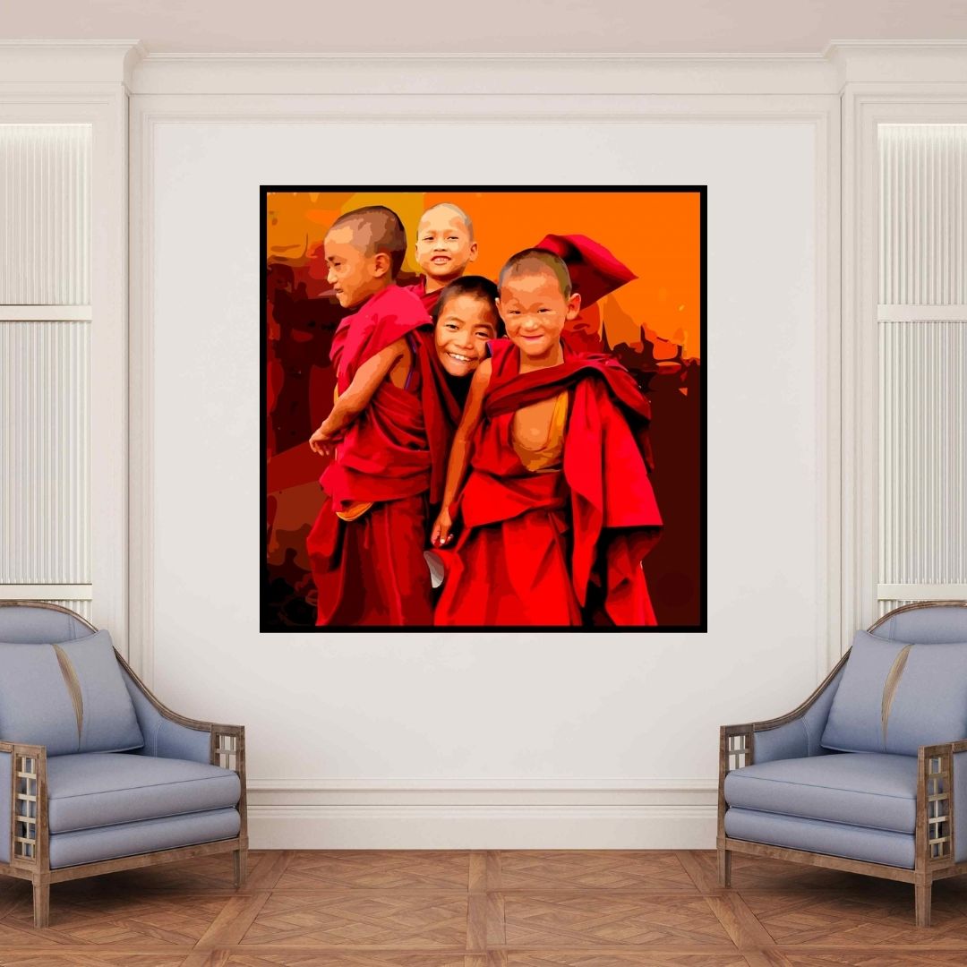 In-situ view of Umakant Tawde's 'Gnosis 5' painting in a room