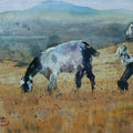 Animals watercolor painting titled 'Goats', 10x15 inches, by artist Rupesh Sonar on Paper