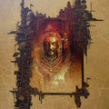 God' religious mixed-media painting by artist Amit Bhar, 66x48 inch, on waterproof plywood