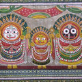 Folk Art fabric painting titled 'God Tasar Cloth Painting I', 12x26 inches, by artist Pradeep Swain on Cloth