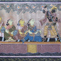 Folk Art fabric painting titled 'God Tasar Cloth Painting Ii', 12x26 inches, by artist Pradeep Swain on Cloth