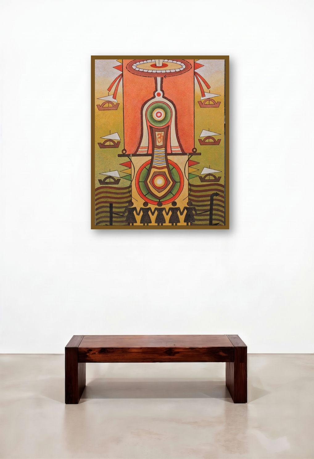 God1 (The Ascent) by artist Binay Polley displayed in a Modern Library