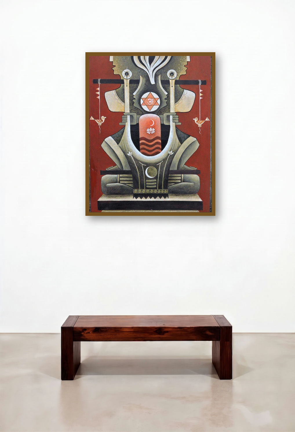God2 (Divine Union) by artist Binay Polley displayed in a Contemporary Foyer