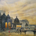 Religious watercolor painting titled 'Godavari 2', 22x30 inches, by artist Dnyaneshwar Dambale on Fabriano Paper
