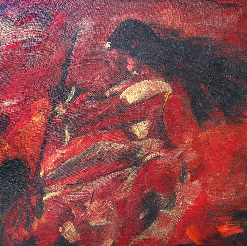 Goddess' religious oil painting by artist Vinoda Revansiddaiah, 18x18 inch, on canvas