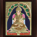 Religious tanjore traditional art titled 'Goddess Annapoorani Tanjore Painting', 24x18 inches, by artist Myangadi Tanjore on Plywood
