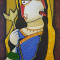 Religious acrylic painting titled 'Goddess', 30x20 inches, by artist Arvind R. Mahajan on Canvas