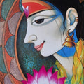 Goddess Durga' religious acrylic painting by artist Pravin Utge, 30x24 inch, on canvas
