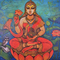 Goddess Lakshmi' religious acrylic painting by artist Manisha Srivastava, 36x36 inch, on canvas