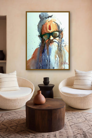 Going With The Flow by artist Gulshan Achari displayed in a Curated gallery